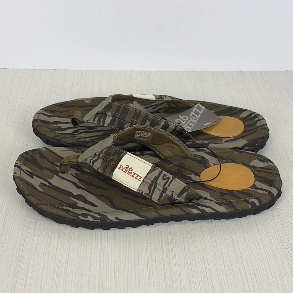 26 Bonezzz Chillzzz Mossy Oak Flip Flops for Men Memory Foam Sandals Size 14 NWT